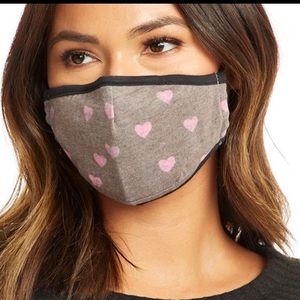 NWT CHASER Face Mask Pink Hearts Brand New